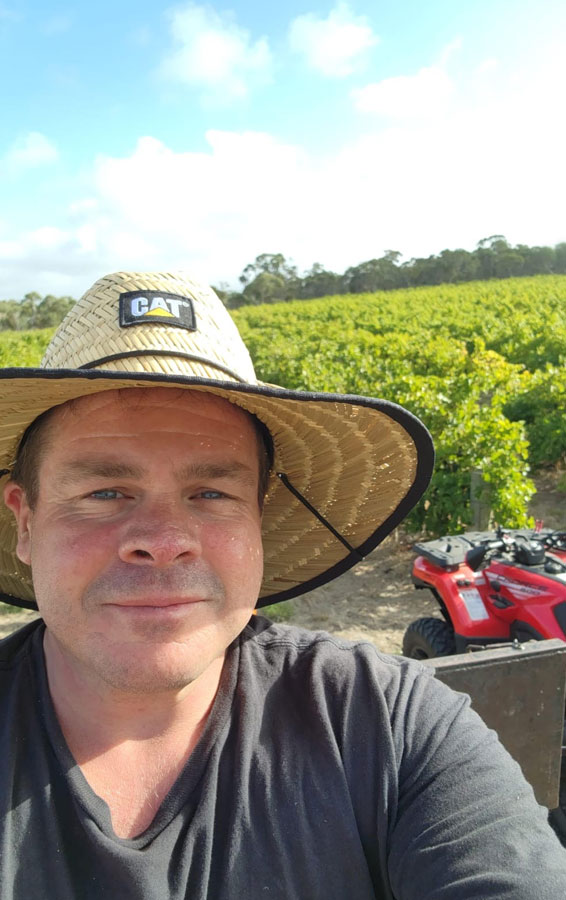 John Gledhill in his second home, the vineyard